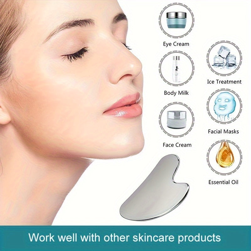 Stainless Steel Gua Sha Tool for Face and Body Massage with Gift Box