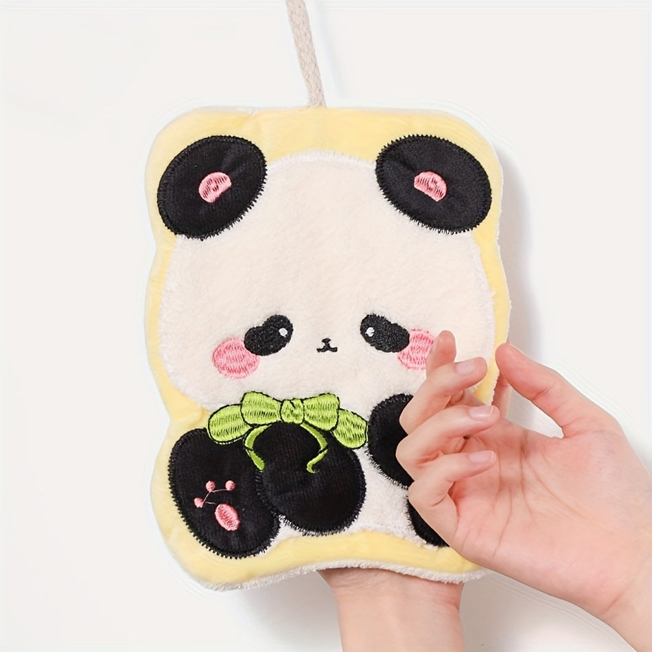 Absorbent Kitchen and Bathroom Wipes Ultra-Soft Coral Fleece Hanging Towel with Lollipop Design