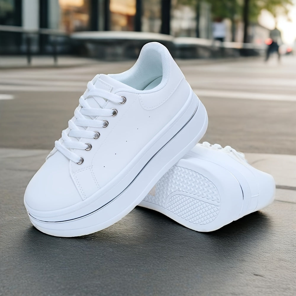 Women's Breathable Low-Top Sneakers Casual Running Fitness Black White