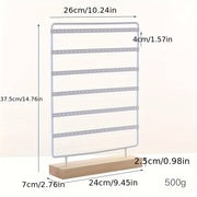 Шестиярусная витрина для серег с металлической подставкой и деревянной основой