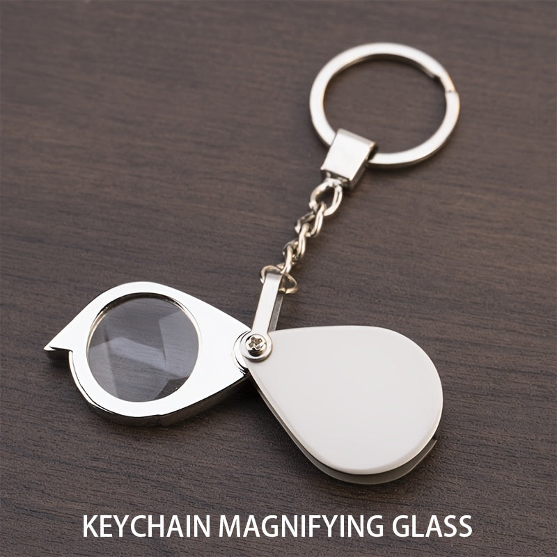 Gold Keychain Magnifying Glass Portable Foldable Reading Loupe