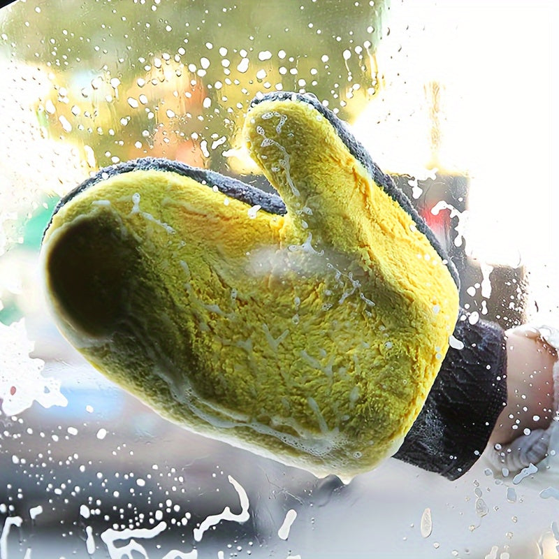 Guante de lavado de coche de microfibra de doble cara, ultra-fino, ligero y no abrasivo