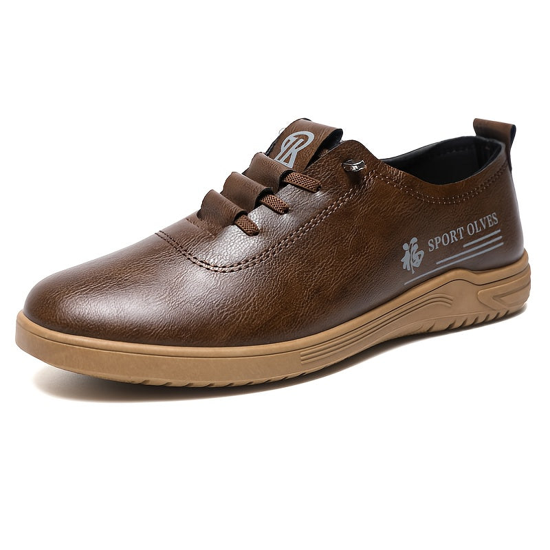 Men's Casual Business Sneakers Solid Color Slip-On Shoes Pointed Toe Rubber Sole