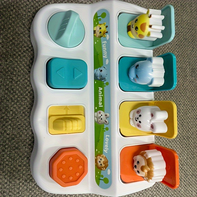 Juguete interactivo de animales emergentes para niños de 12 a 36 meses, caja de aprendizaje, plástico educativo