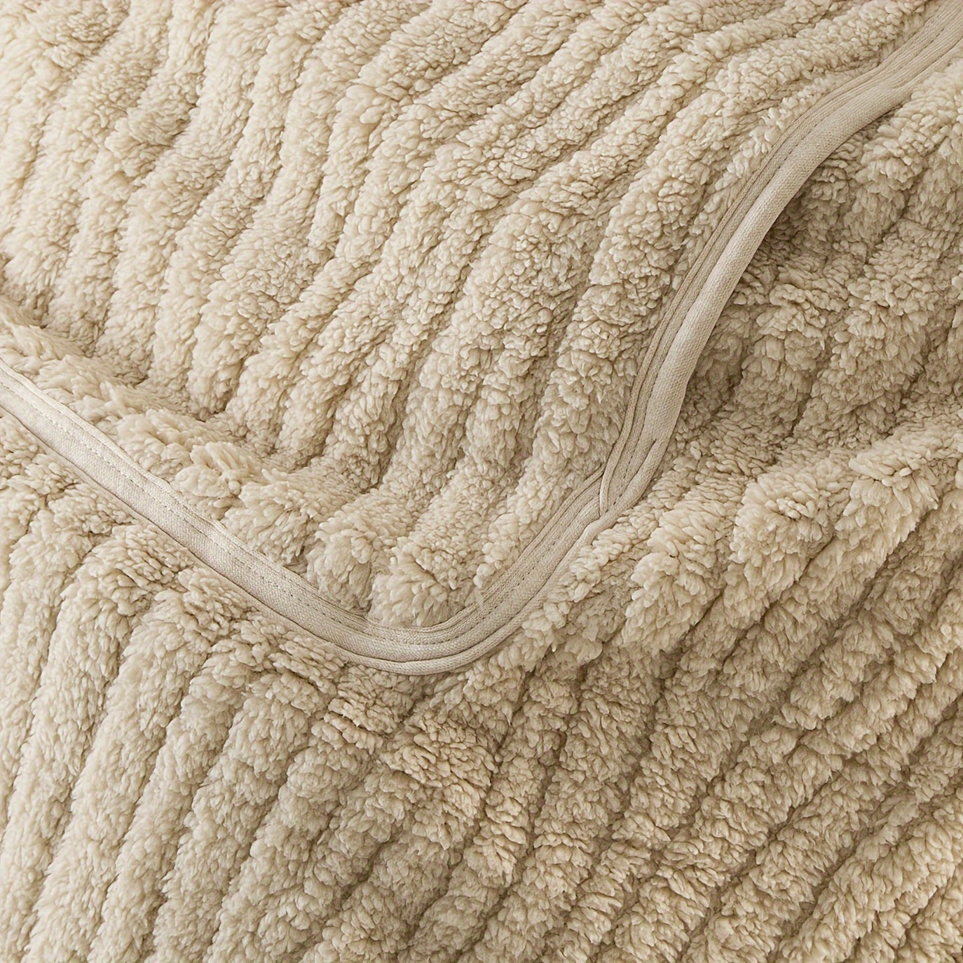 Kids Khaki Striped Plush Hooded Blanket for Children on the Go