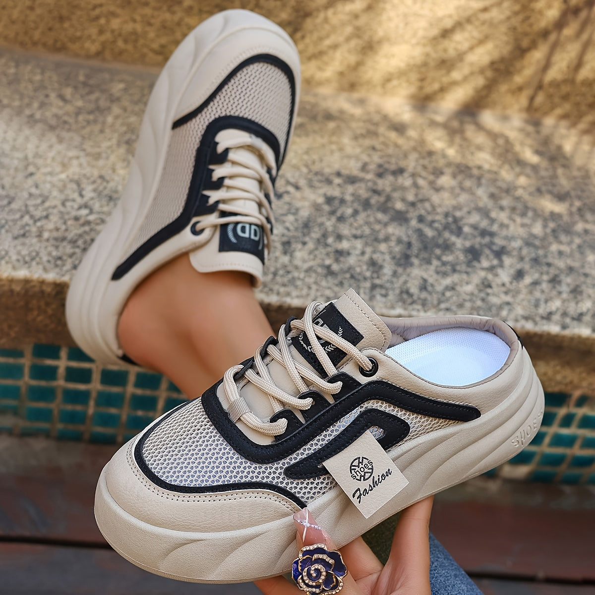Women's Mesh Slip-On Sneakers Black or White Casual Summer Shoes