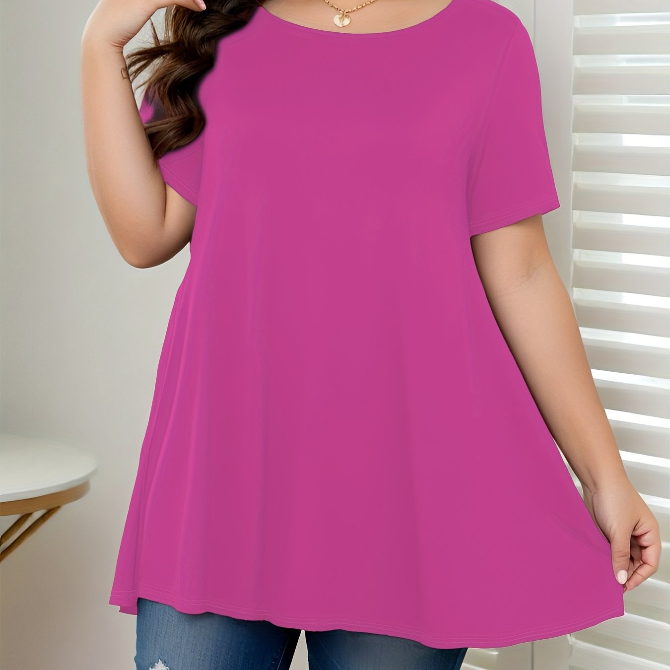 Plus Size Maroon T-Shirt for Women Soft Comfortable Casual Wear
