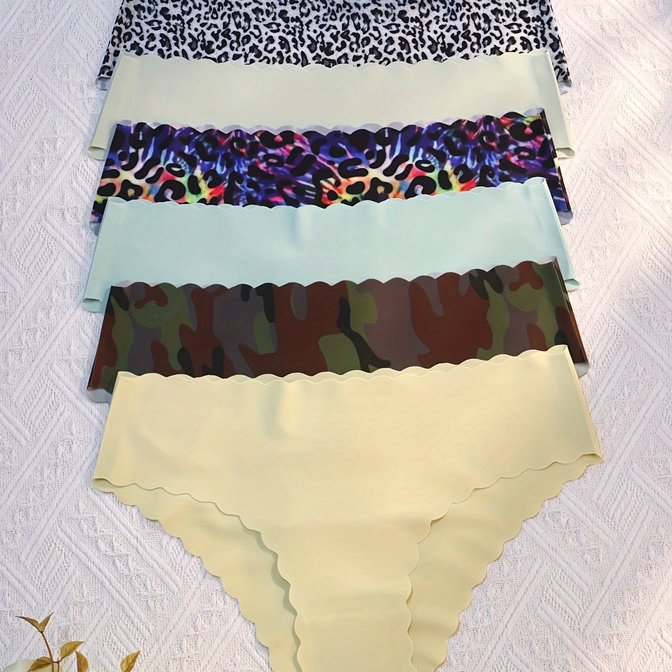 Women’s Briefs Solid Scallop Trim Comfortable Panties for Women