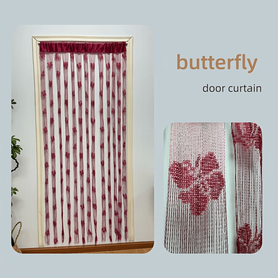 Sheer Curtain with Vibrant Orange Yellow Butterfly Floral Pattern Lightweight Polyester Rod Pocket for Living Rooms Hotels