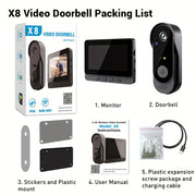 Outdoor Wireless Security Intercom with Display Camera and IP66 Water Resistance