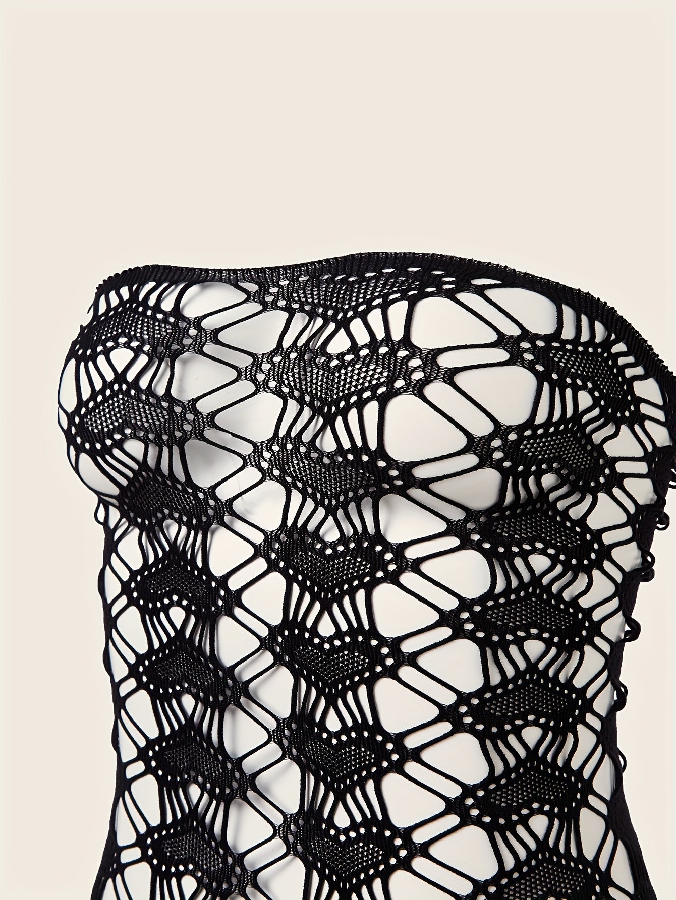 Plus Size Mesh Babydoll Lingerie with Heart Cut-Out and Stretchy Elastane