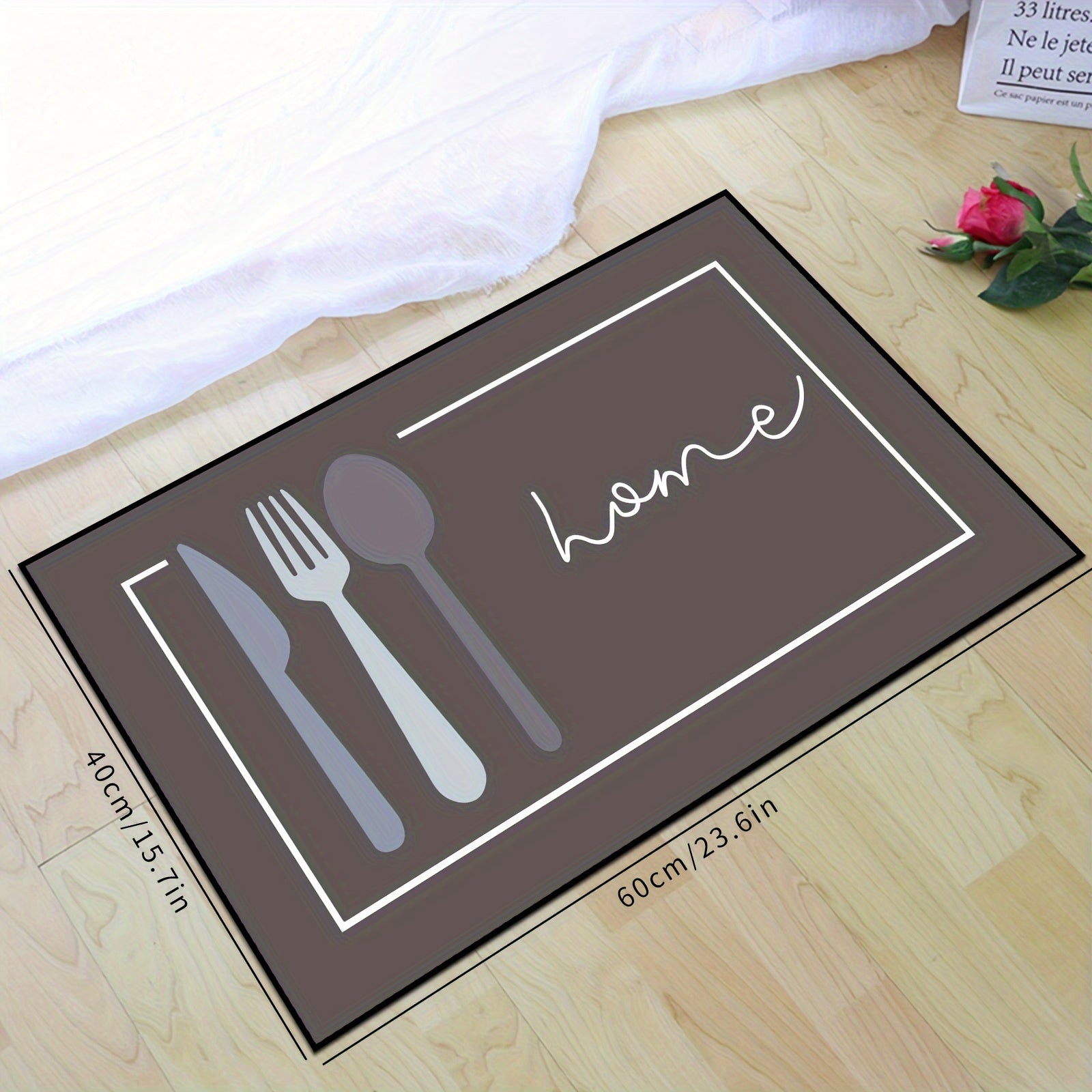 Washable Non-Slip Kitchen Floor Mat with Home Design Durable Polyester Carpet