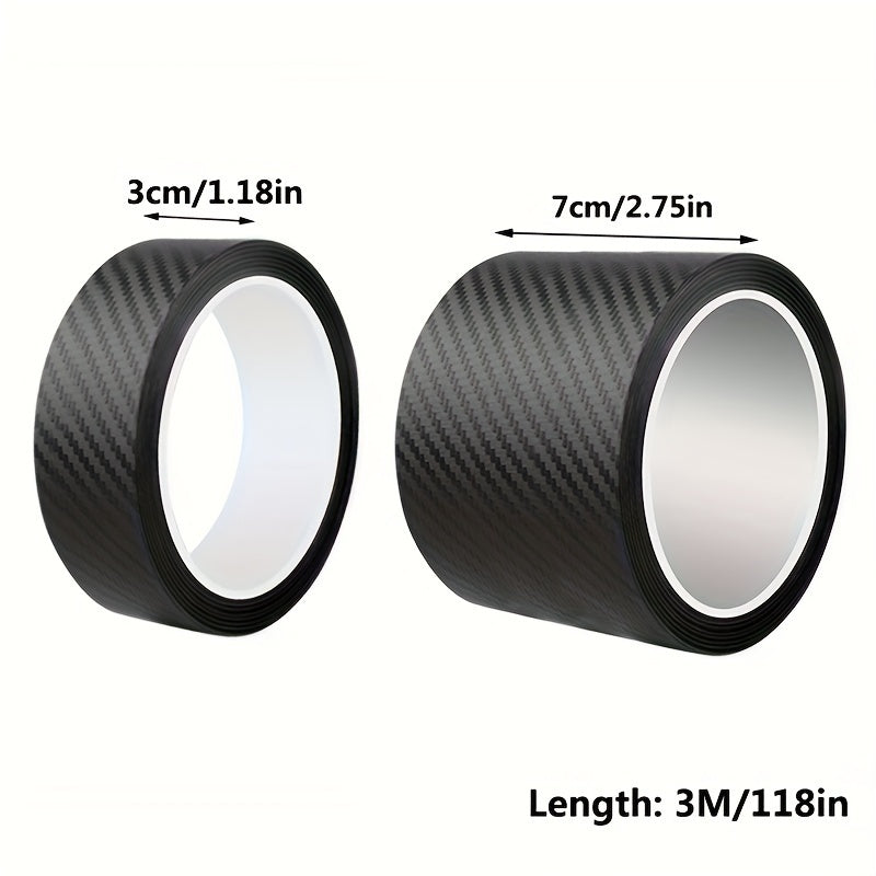 Matte Black 3D Carbon Fiber Car Threshold Protector Sticker Water Scratch Damage Guard