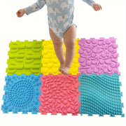 Set of 6 Interlocking Foam Puzzle Floor Mats with Edging Soft Anti-Slip Play Area Rug Square Tiles