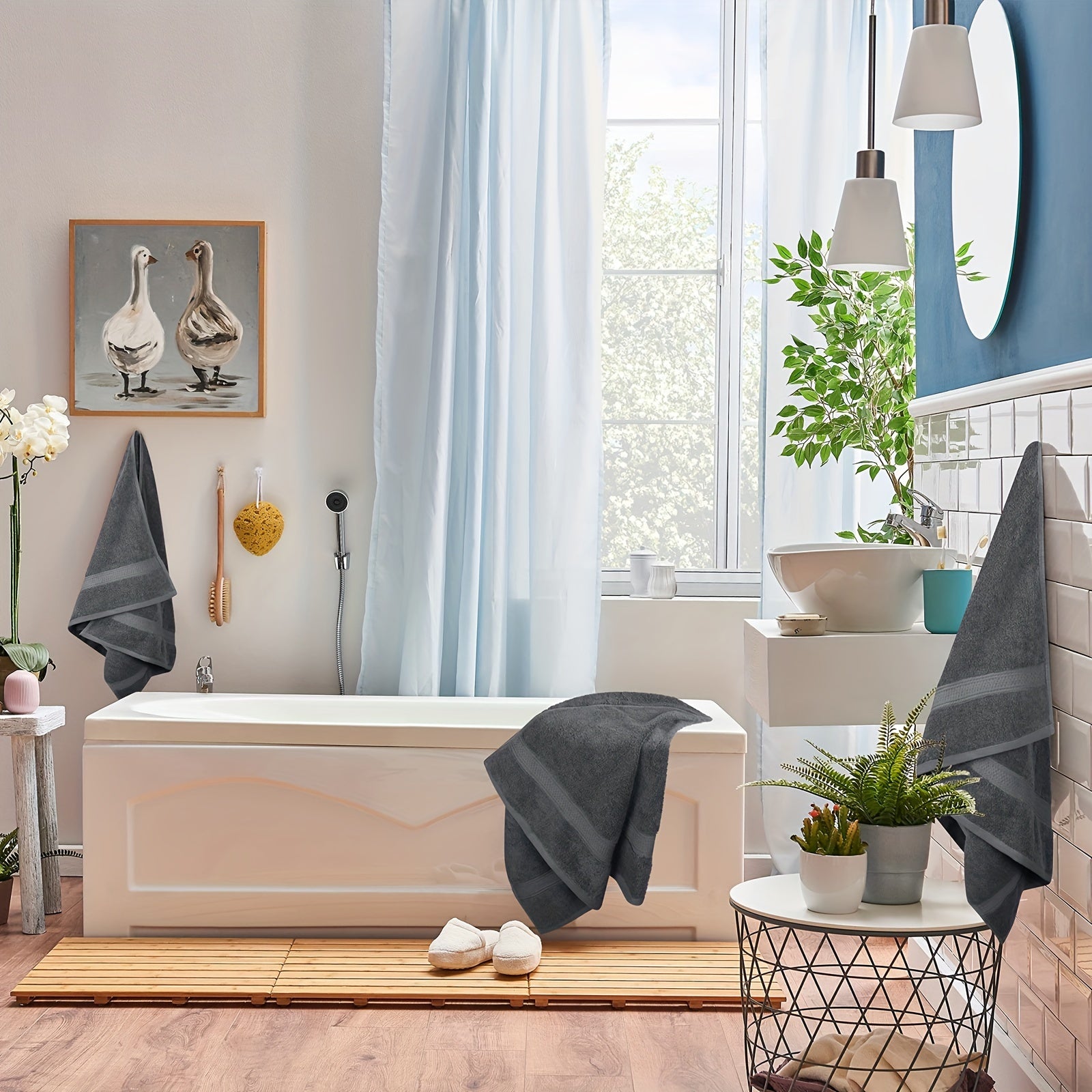 8-Piece Multicolor Cotton Towel Set Bath Hand Washcloths for Bathroom Gym Spa