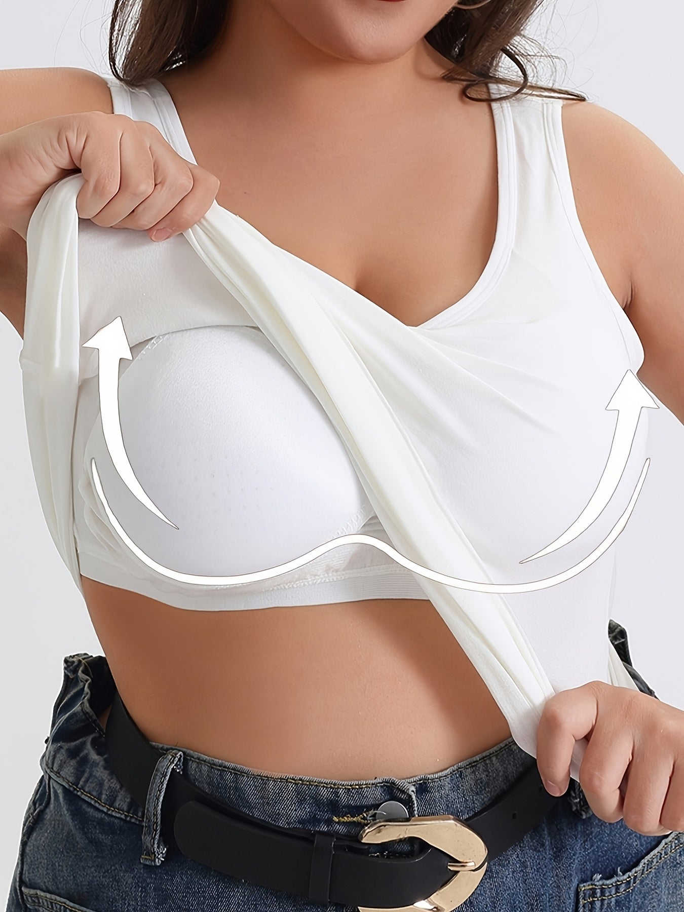 Women's Large Cotton Sports Vest With Built-In Chest Pad for Yoga and Fitness