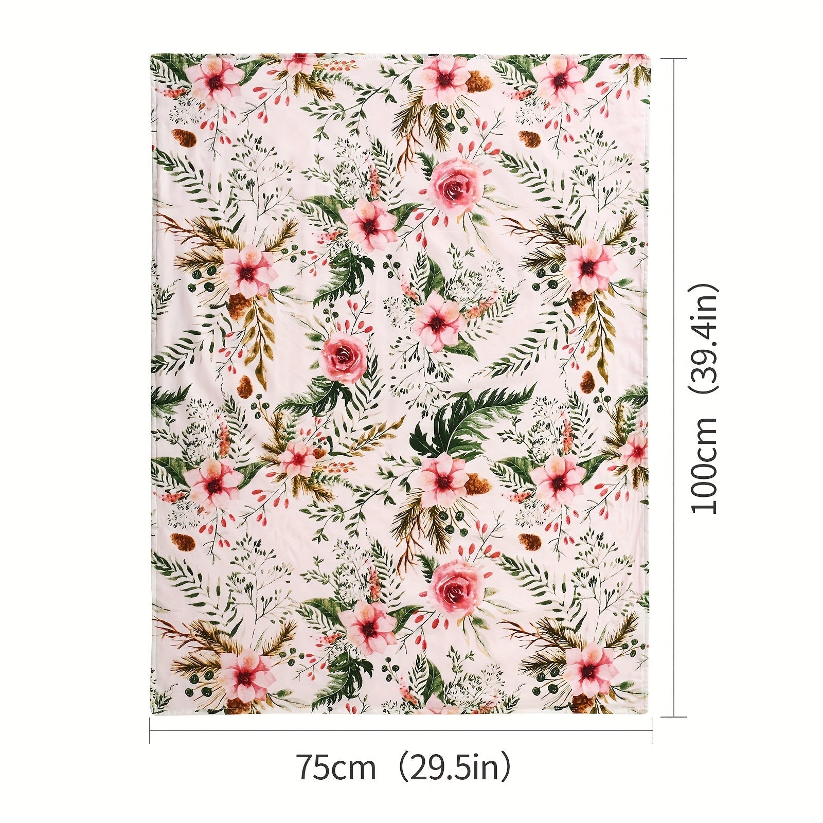 Детское одеяло для мальчиков и девочек размером 76,2 x 101,6 см. Это мягкое плюшевое одеяло из мinki с точечным подкладом и прекрасным цветочным двойным дизайном, идеально подходит для колясок и кроваток.