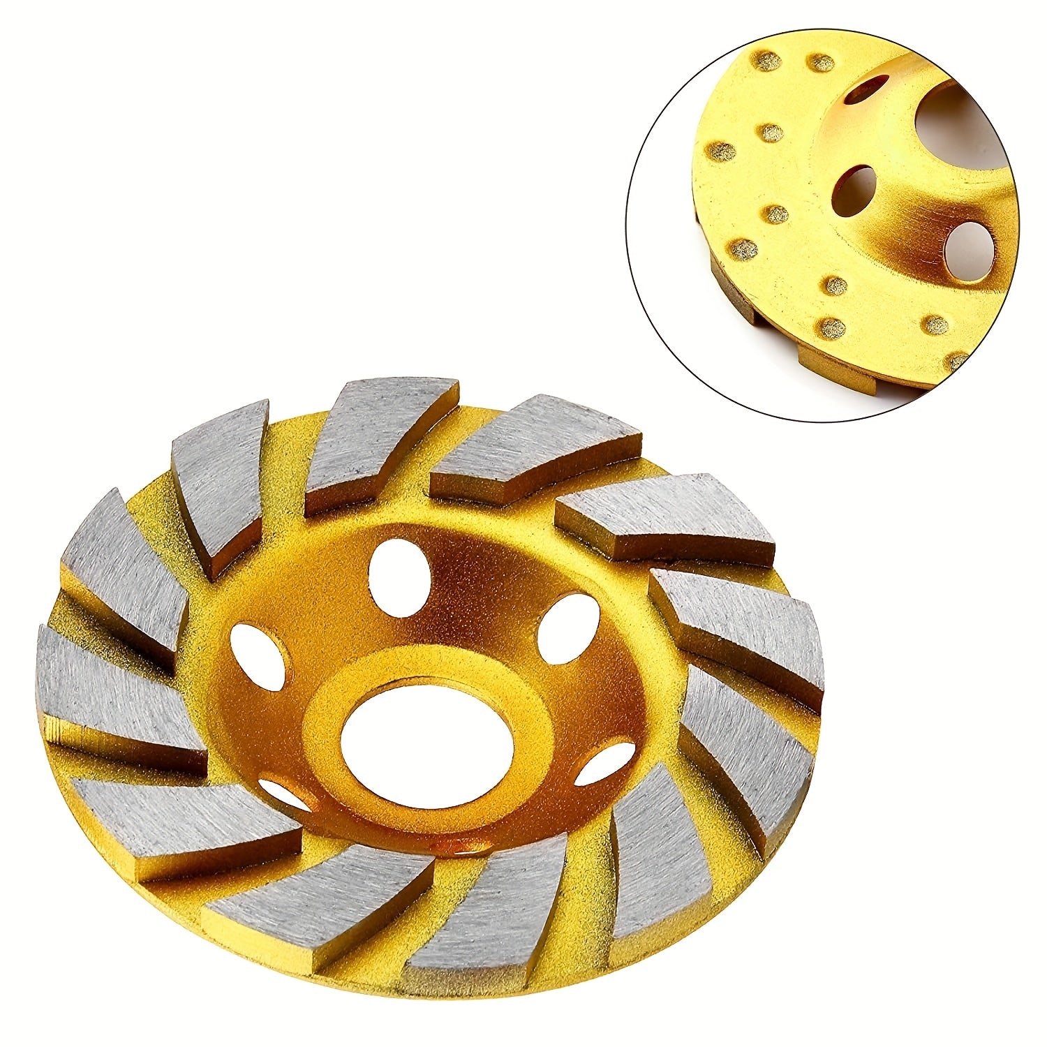 Concrete Turbo Diamond Grinding Cup Wheel 10.16cm 12 Segs Heavy Duty Angle Grinder Tool