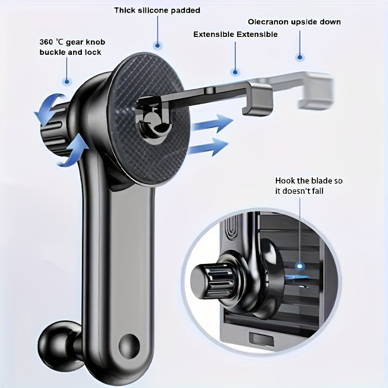 Universal PVC Phone Mount Air Vent Holder Adjustable Clip