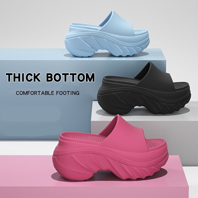 Women’s Summer EVA Slip-On Slippers Soft Non-Slip Open-Toe Pink Black