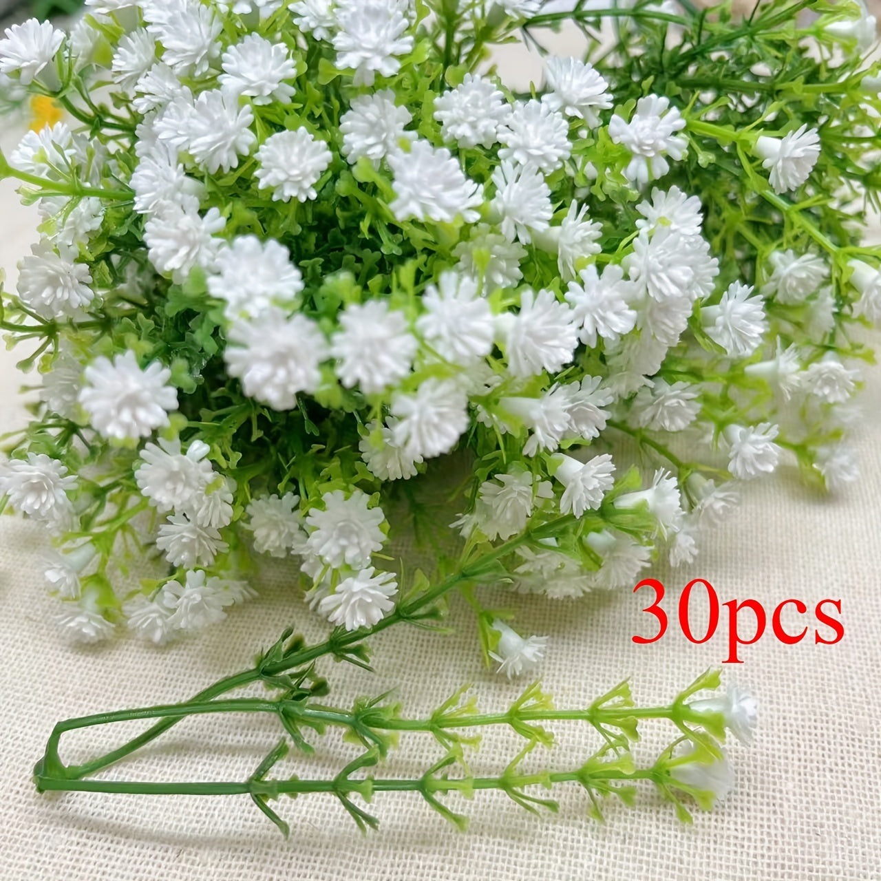 Flores artificiales 30 vibrantes de Gypsophila para manualidades, ramos y acuarios
