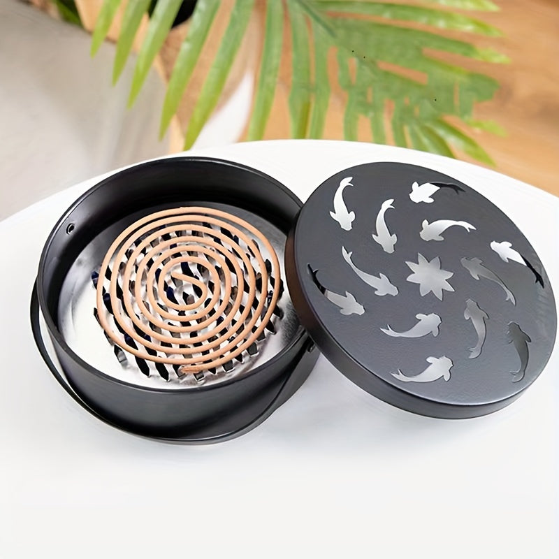 Mosquito Incense Coil Holder Metal Swirl Design for Indoor Outdoor Use