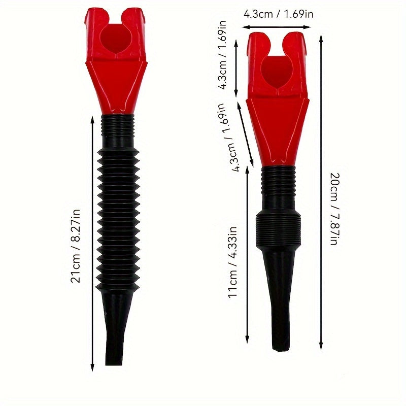 8-Pack Oil Funnel Set with Flexible Right Angle for Gasoline and Oil