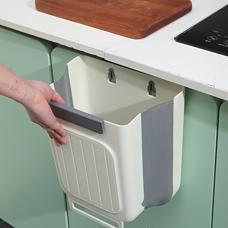 Kitchen Foldable Hanging Trash Can with Thickened Large Diameter for Cabinets
