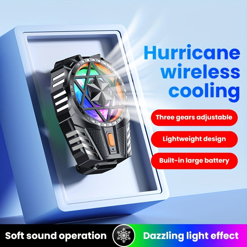 Wireless Rechargeable Phone Cooler with Color Lights for Gaming and Lag Reduction