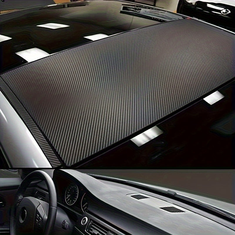 Наклейка на центральную панель управления автомобиля с узором из карбона