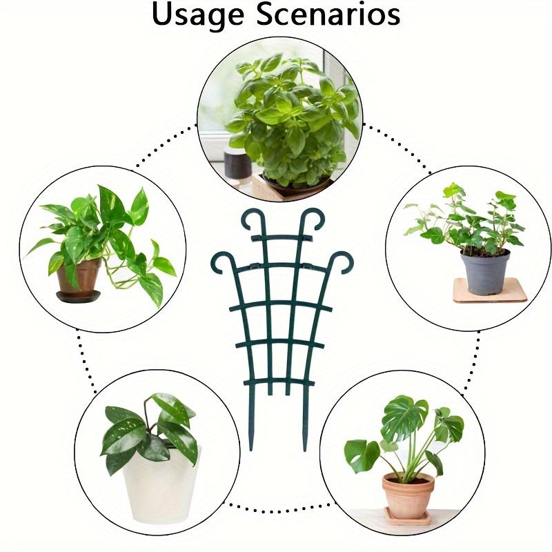 Plastic Plant Support Stakes for Indoor and Outdoor Grape Vines Roses Vegetables Green 2 Pack