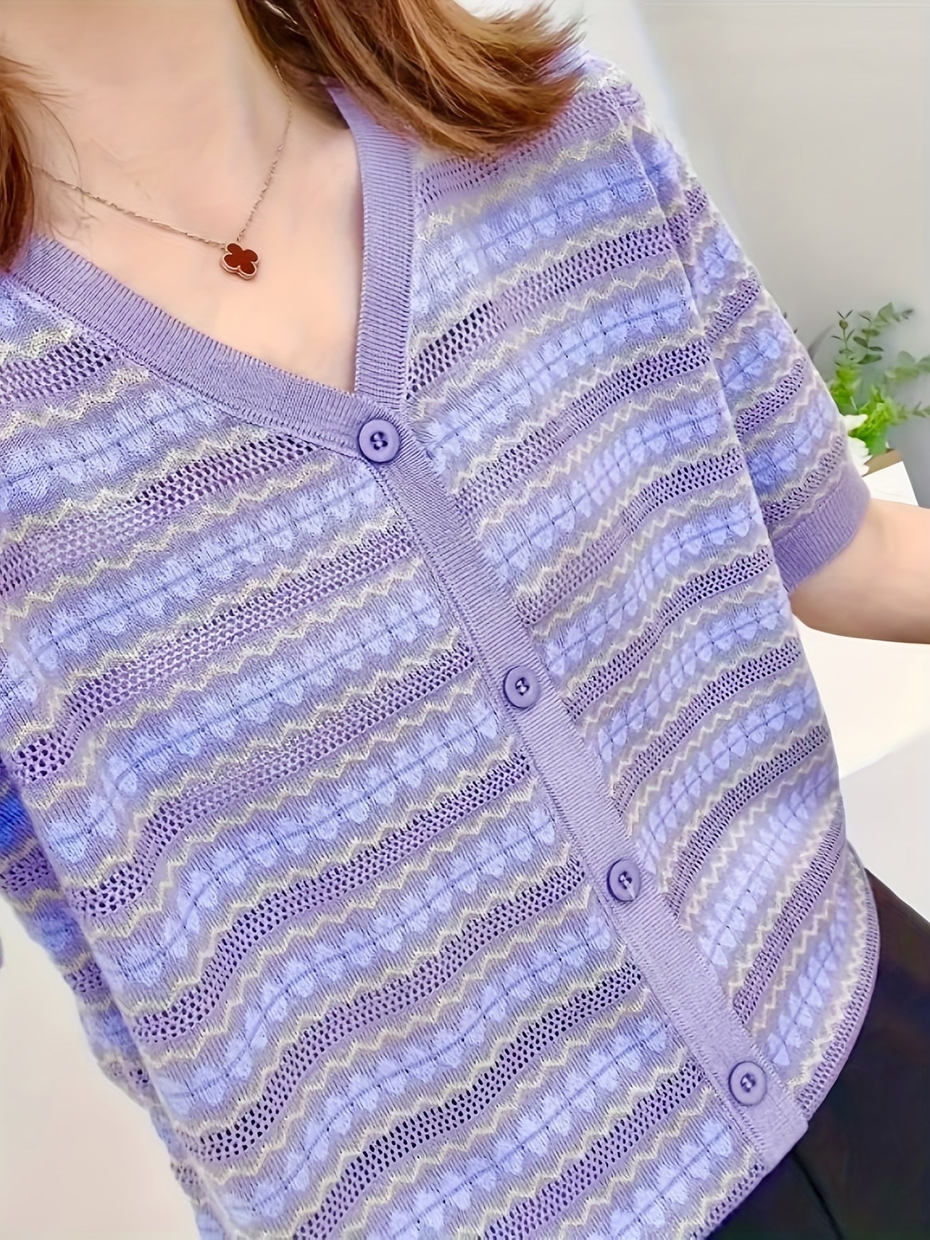 Plus Size Women's Summer Short Sleeve Cover-Up Top