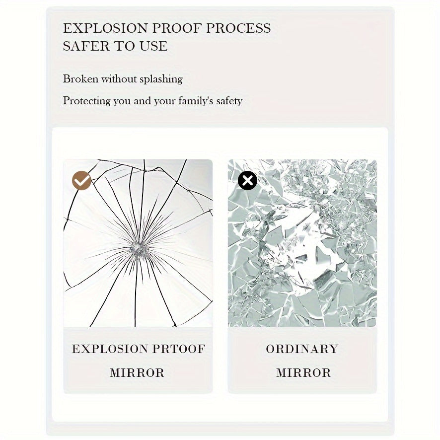 Solid Wood Oak Wall Mirror 60x60cm Moisture Barrier Wall Mount