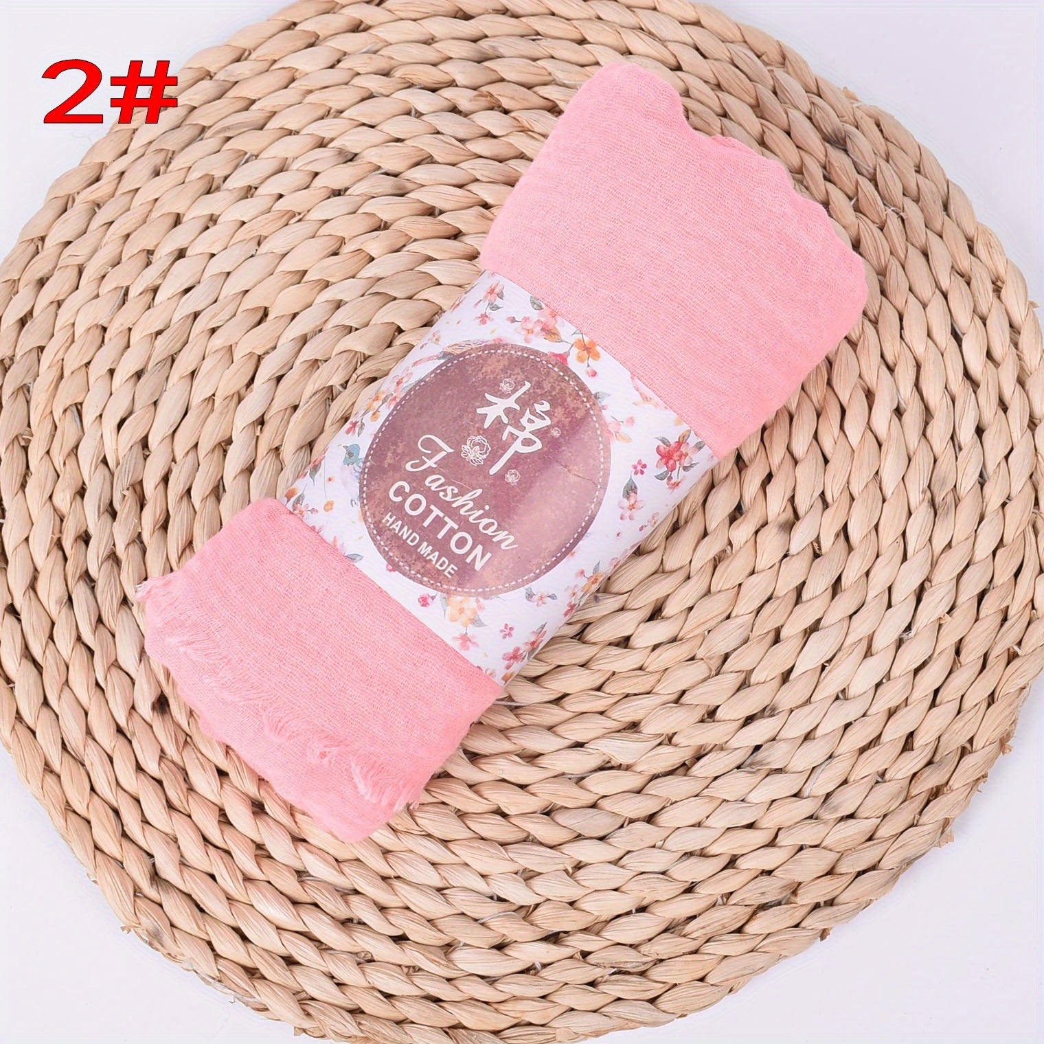 Women's Large Breathable Sun Protection Headscarf Solid Color Lightweight Wrinkle Scarf