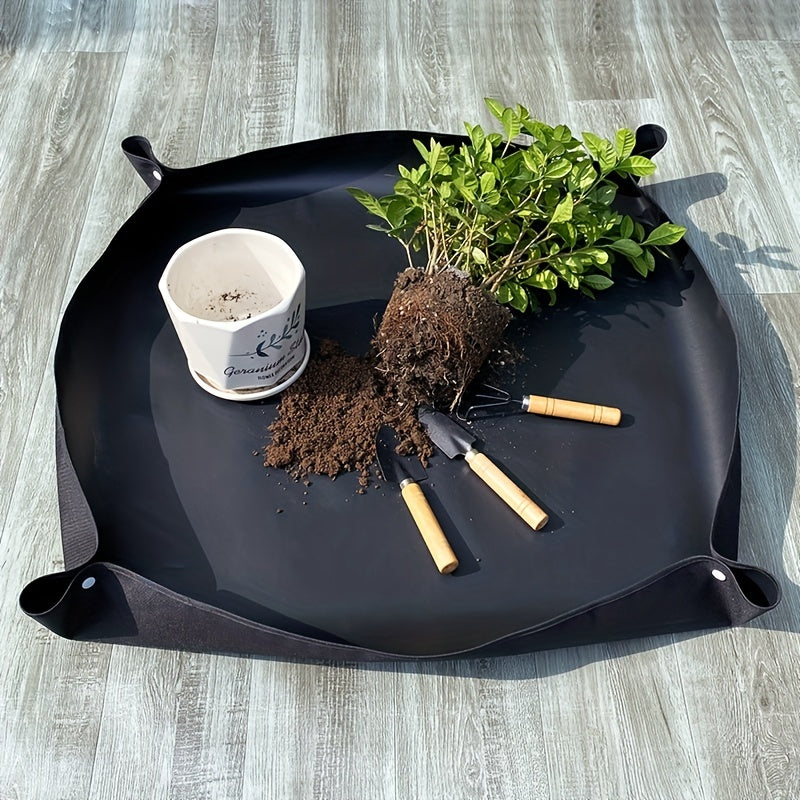 Gardening Floor Mat for Potting and Soil Changing Black