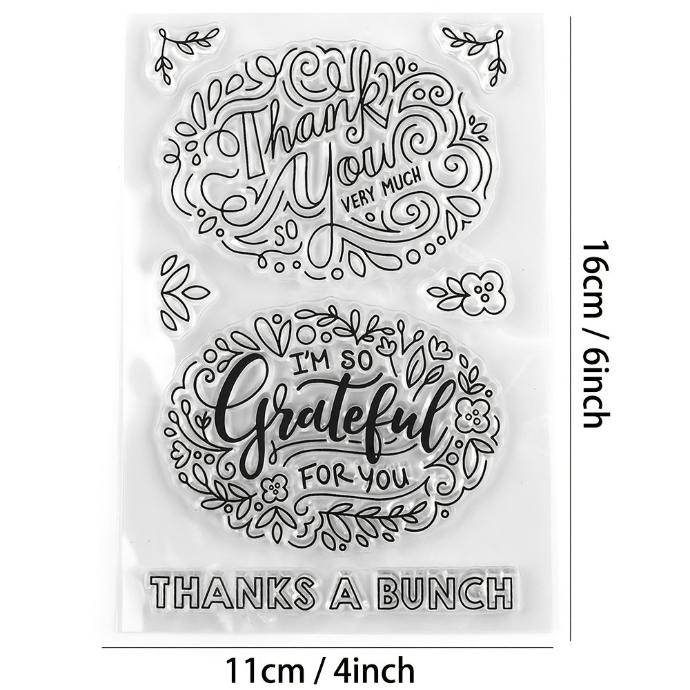 Thank You Messages Clear Stamps Set for DIY Crafts Card Making Scrapbooking