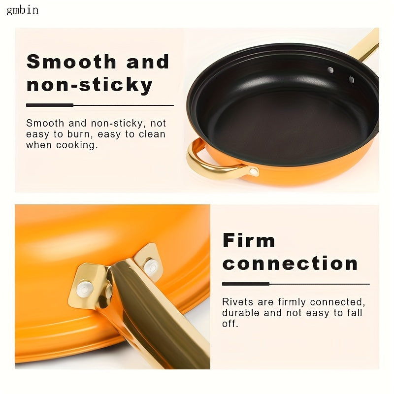 Juego de utensilios de cocina de acero inoxidable de 6 piezas, antiadherente, apto para lavavajillas, con tapas de vidrio