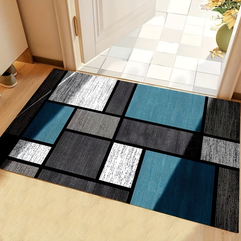 Geometric Pattern Kitchen Rug Non-Slip Waterproof Absorbent Stain-Resistant Mat