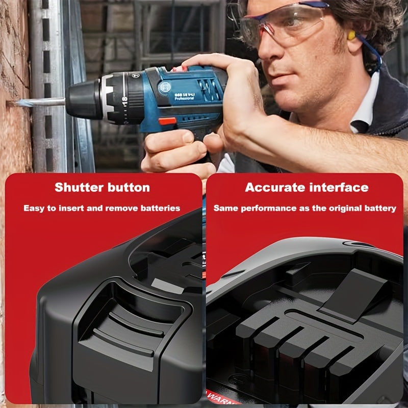 18V 5.0Ah Lithium-Ion Rechargeable Battery for Power Tools Compatible with Bosch and Gardena