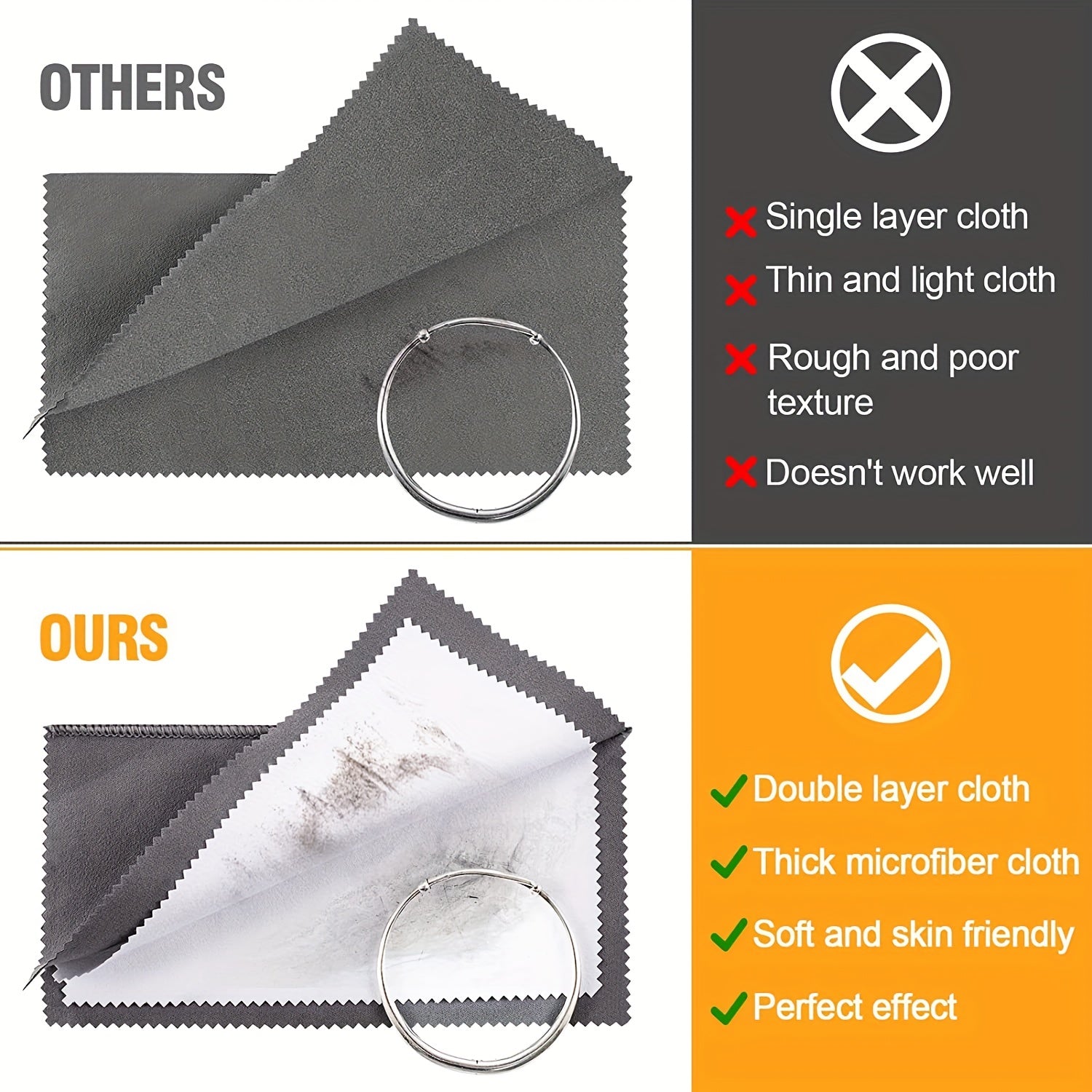 Jewelry Cleaning Cloth Large Polishing Cloth for Gold Silver and Tableware