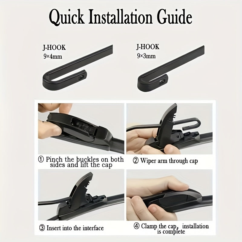 Front And Rear Windshield Wiper Blade Kit 60.96cm+40.64cm+13mm For SUV