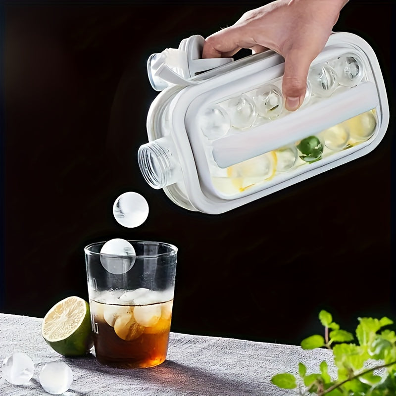 Foldable Ice Maker Water Bottle With Ice Cube Tray and Crusher