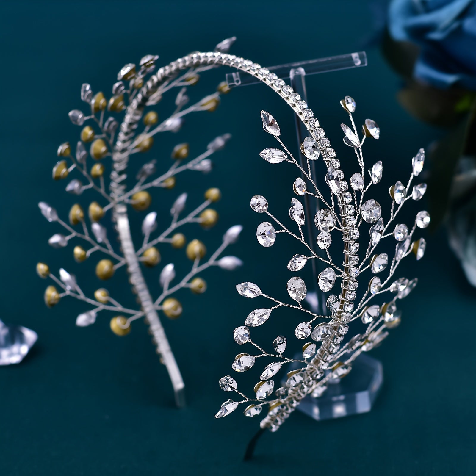 Rhinestone Bridal Headband Wedding Hair Accessory for Evening and Formal Events