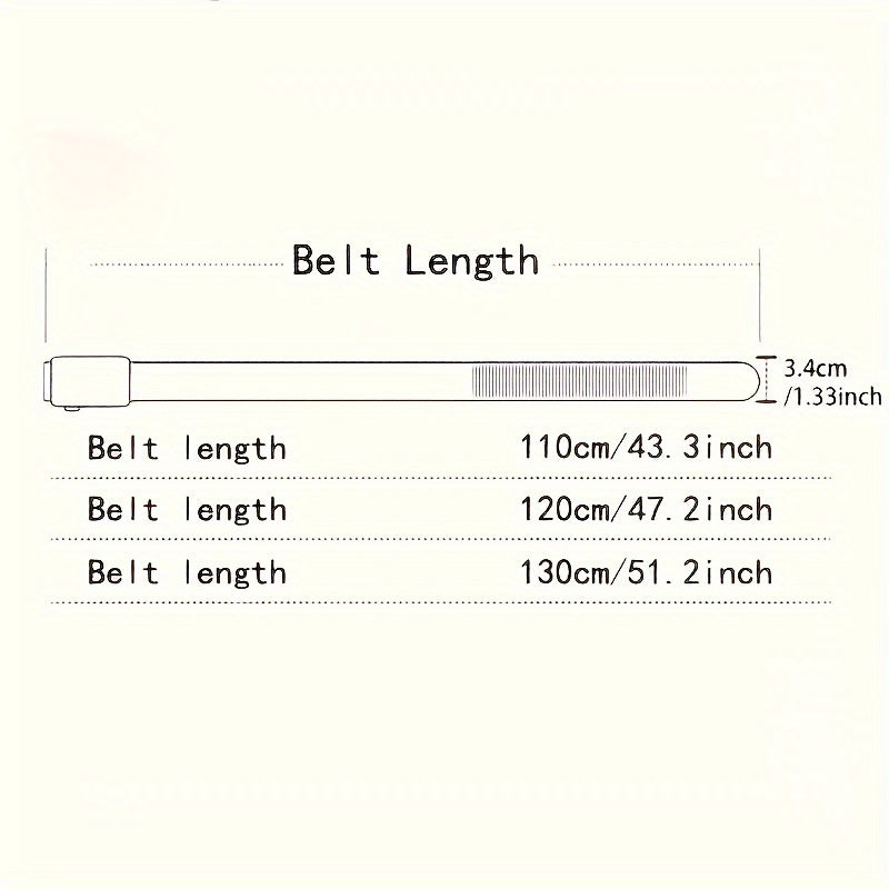 Men's Casual Faux Leather Belt with Automatic Alloy Buckle Black