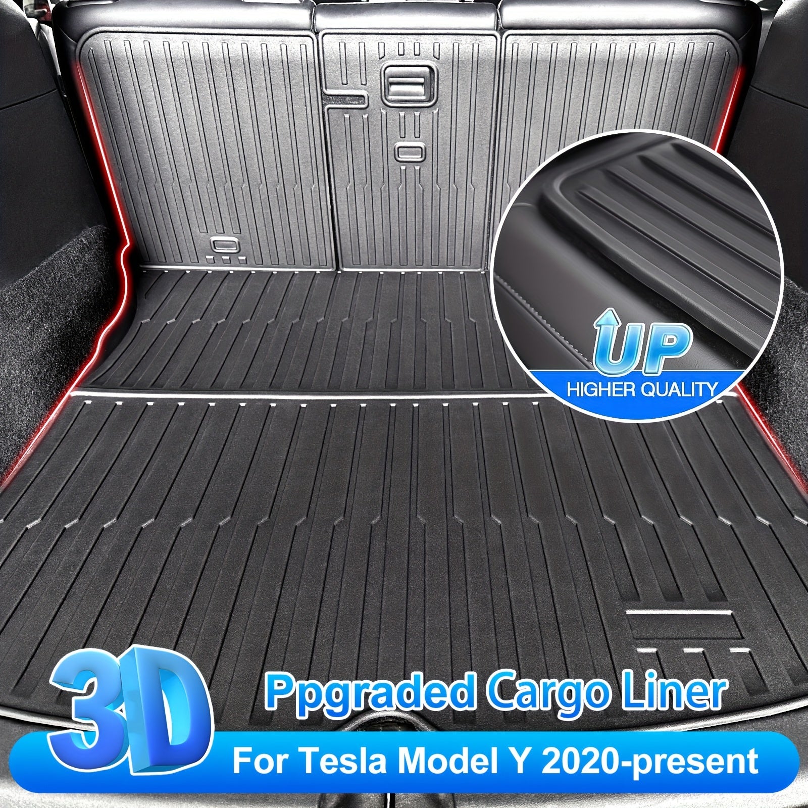 All Weather Floor Mats Set for Tesla Model Y 2025 Deluxe Custom Fit TPE