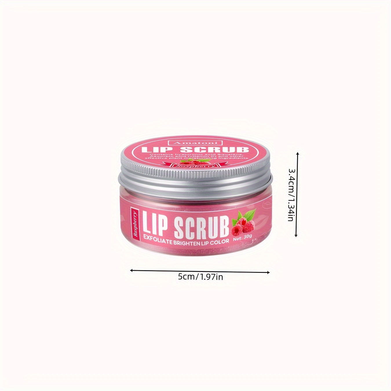 Bodom uchun qizil mevali plant squalane bilan quruqlikni olib tashlovchi va namlantiruvchi lip scrub