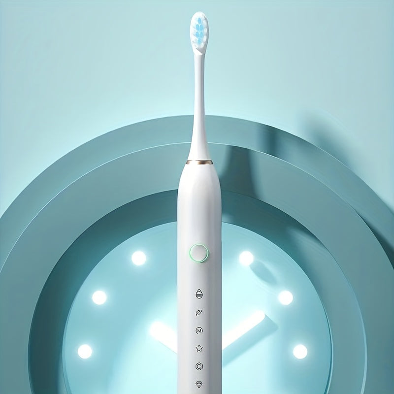 Cepillo de dientes eléctrico recargable con 4 cabezales de cepillo para blanqueamiento y cuidado bucal