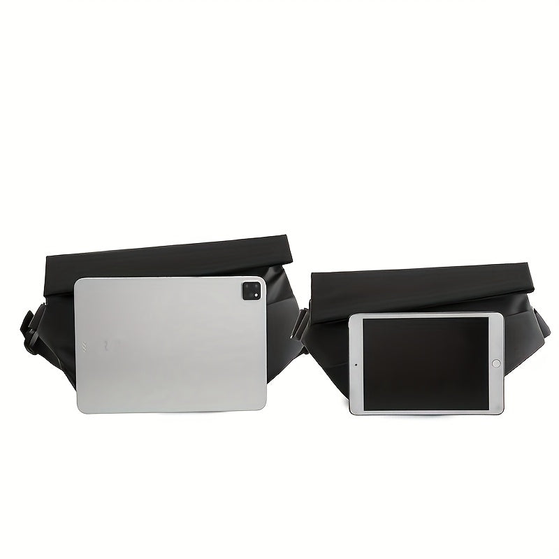 Men's Water-Resistant Oxford Chest Bag with Magnetic Closure and Ruched Detail for Daily Commutes