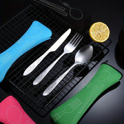 Stainless Steel Camping Cutlery Set 3-Piece with Portable Bag