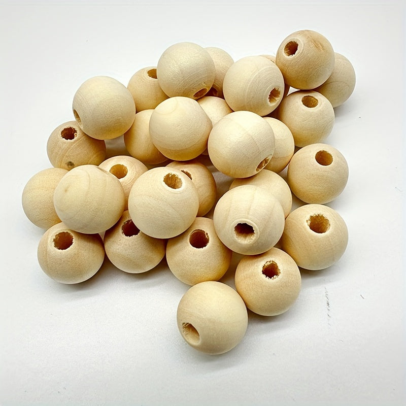 Wooden Beads Set 1105 Pieces in 6 Sizes for DIY Jewelry Crafting